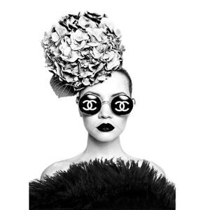 Set 2~ Chanel Black White Fashion Couture Abstract Perfume Bottle Prints Picture